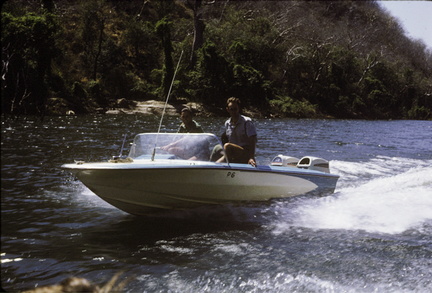 Norman Reader and John Tetford in the Sibankwazi boat
