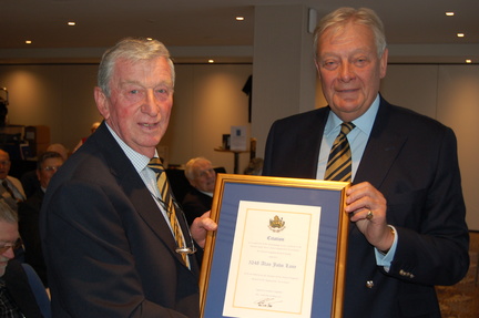 Michael Walker presenting HLM certificate to Alan Lane