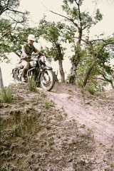 7333 Darell Wigley on a BSA Golden Flash 650 twin in the Mukuvisi Woodlands