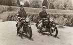Tom Egleton  L  and Piet Bosley on BSA A7s Opening of Parl 1949